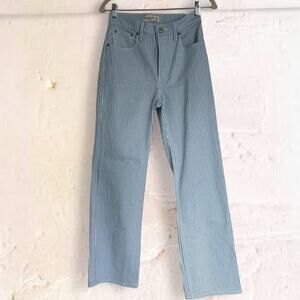 Abercrombie & Fitch Blue and White Pinstripe High-Rise Women's Jeans